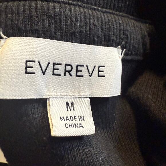 EVEREVE Ribbed Sleeveless Collared Henley Tank Top, Black, Women's Size Medium - Picture 6 of 6